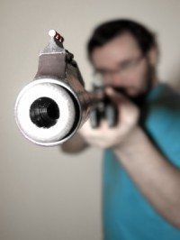 Man holding rifle