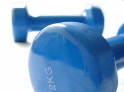 Blue dumbells