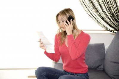 Woman talking on phone